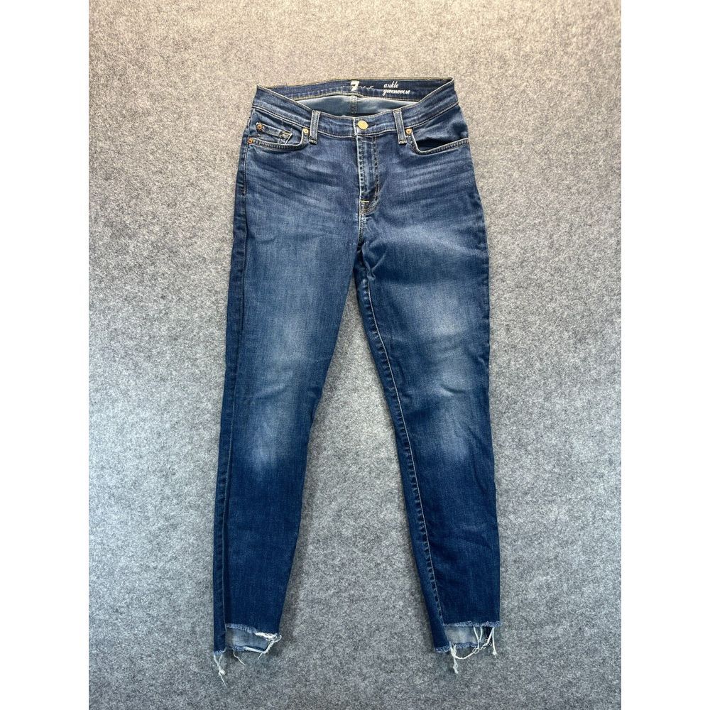 7 For All Mankind Jeans Women's Size 27‎ Ankle Gwenevere Skinny Raw Hem Stretch